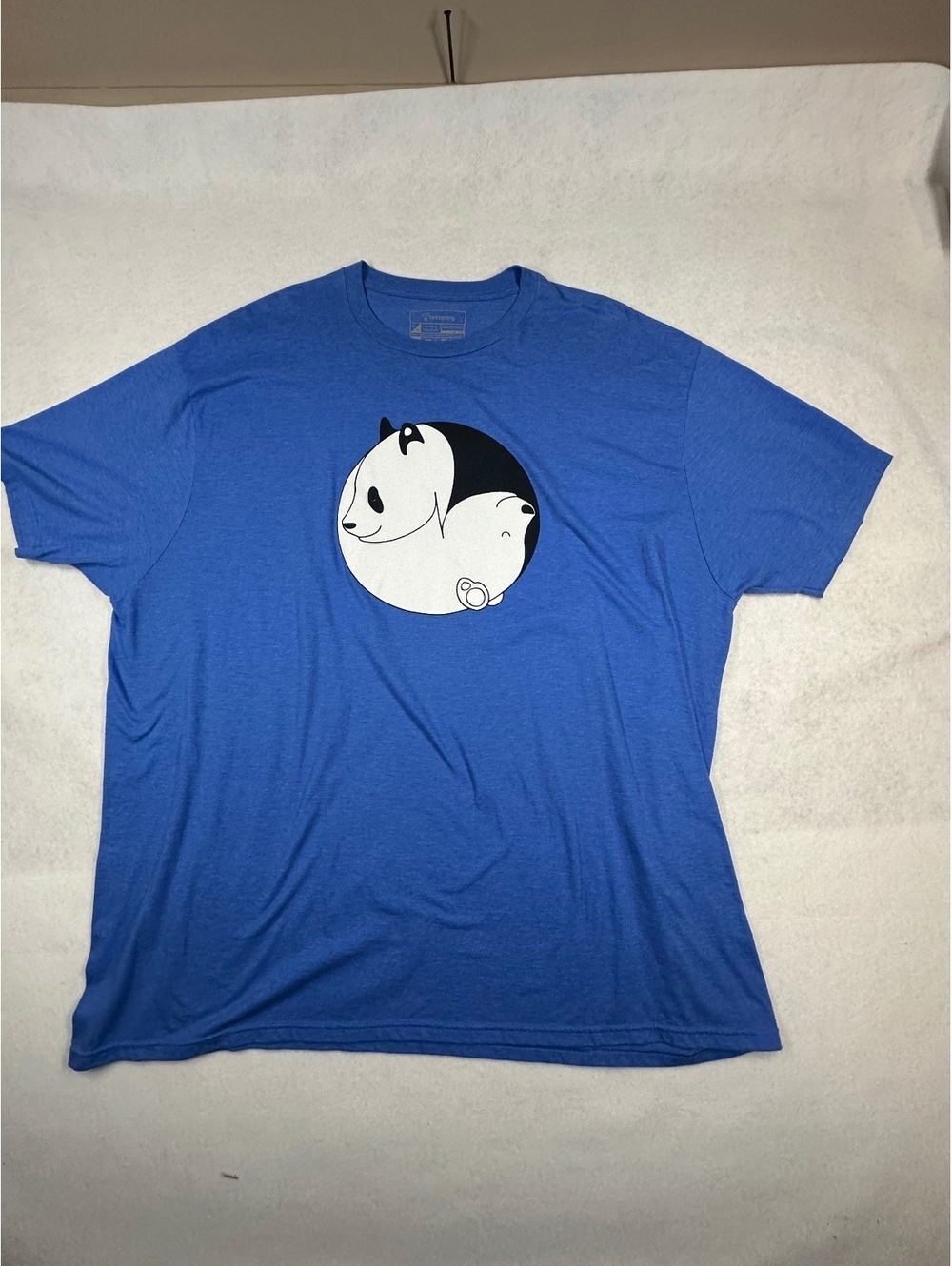 Teespring Blue Unisex T-Shirt Panda Yin Yang Graphic, 3XL, Cotton Poly Blend